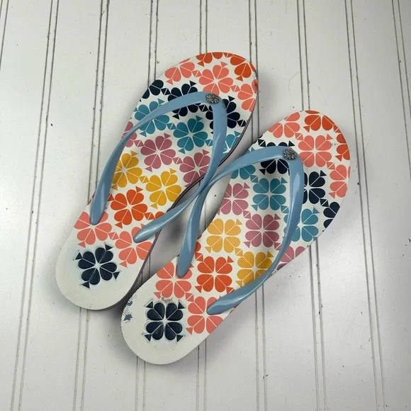 Kate Spade New York 'Flyaway' Colorful Flip Flop Sandals Womenโs Size 10 - Picture 3 of 8
